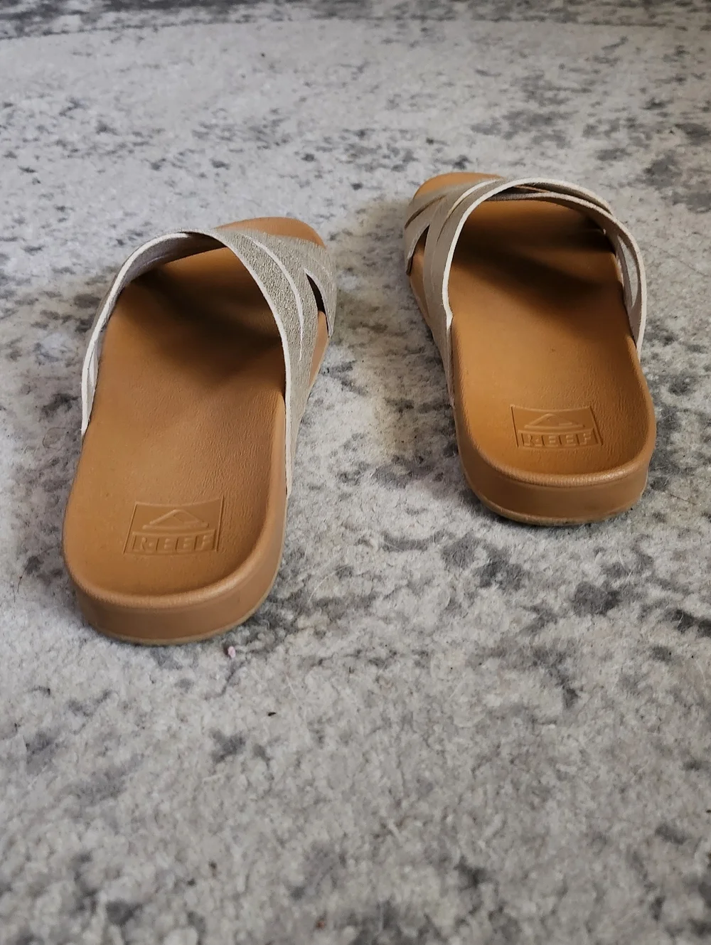 Reef Women's Metallic Gold Crisscross Slide Sandals Cushion Spring Bloom. - Picture 5 of 7